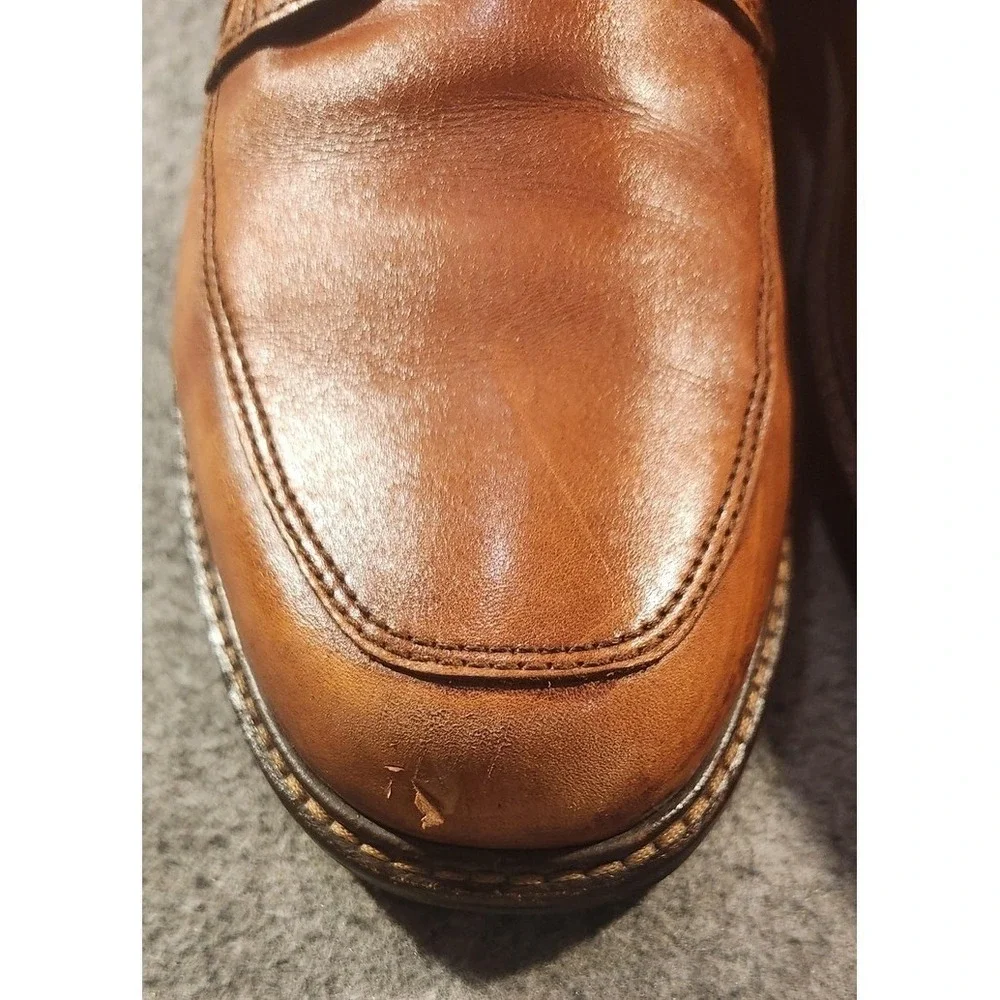 Ecco Shoes Mens Size 10 Brown Leather Derby Comfort Shock‎ Point Sneakers